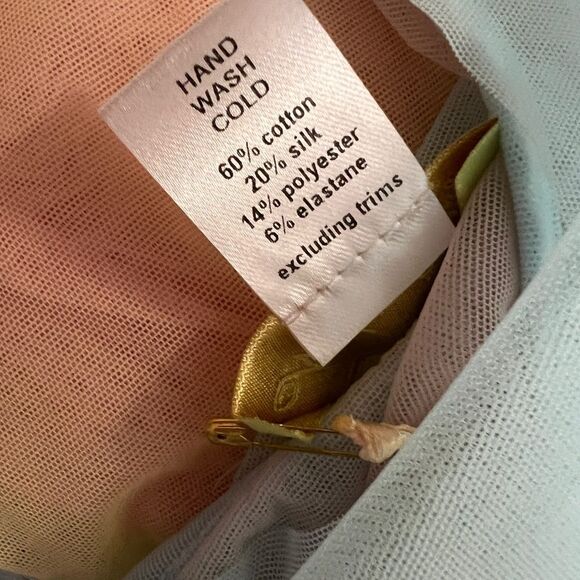 NWT Noblesse Oblige Pastel Tiered Mesh Nightgown Slip Dress Sheer Ruffle L - Picture 7 of 7